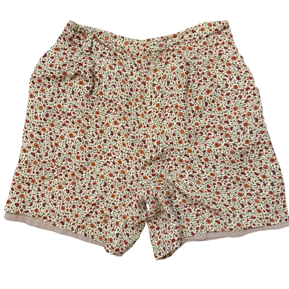 Vintage 100% Silk Shorts High Rise Small Ditzy Floral 5” Inseam Double Layer - Picture 3 of 12